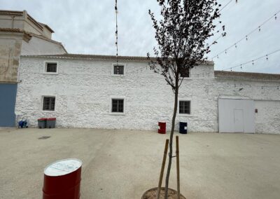 Fachada principal del cortijo rehabilitado en Cañada Honda, Librilla, Murcia.