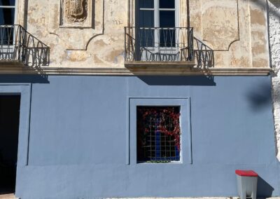 Fachada principal del cortijo rehabilitado en Cañada Honda, Librilla, Murcia.